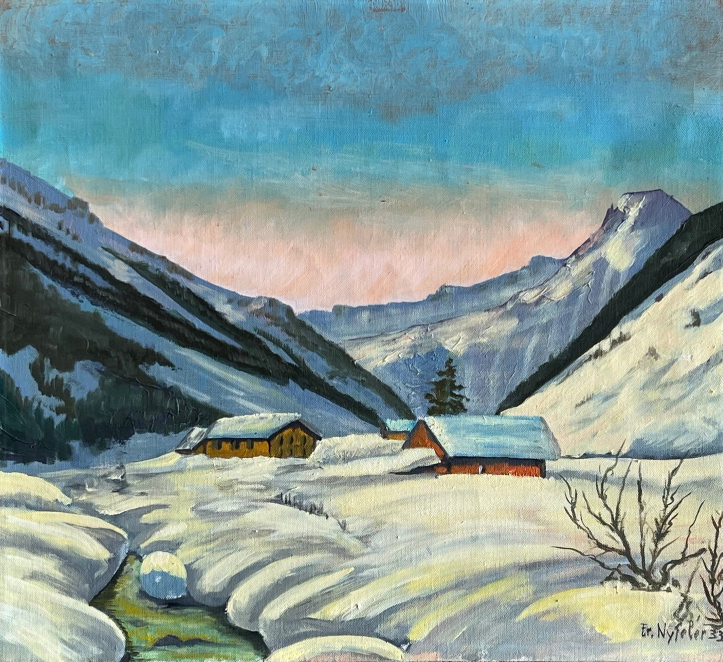 Nyfeler Franz, «Winter im Lötschental» 660