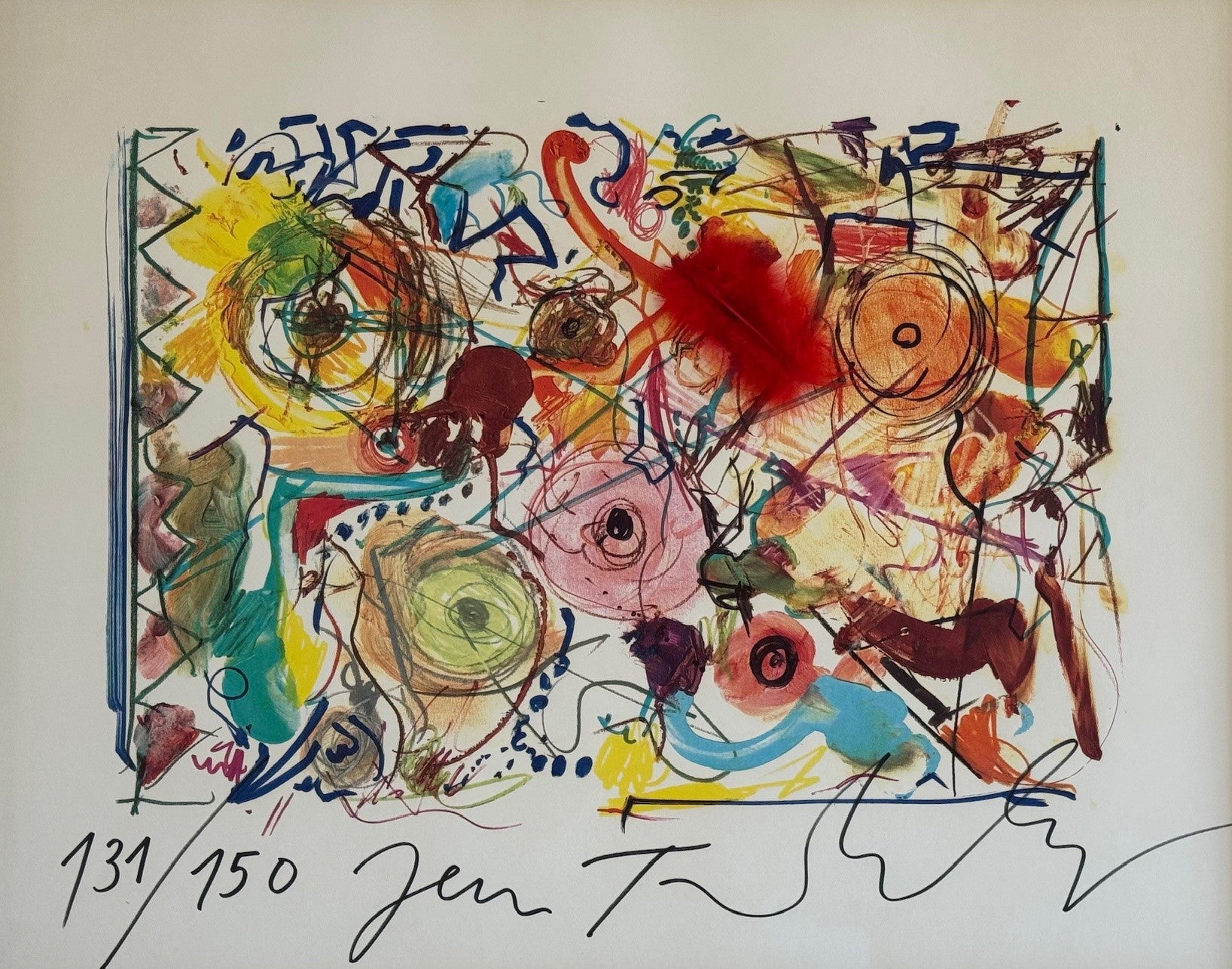 Tinguely Jean, «Druckgrafik mit roter Feder» 873