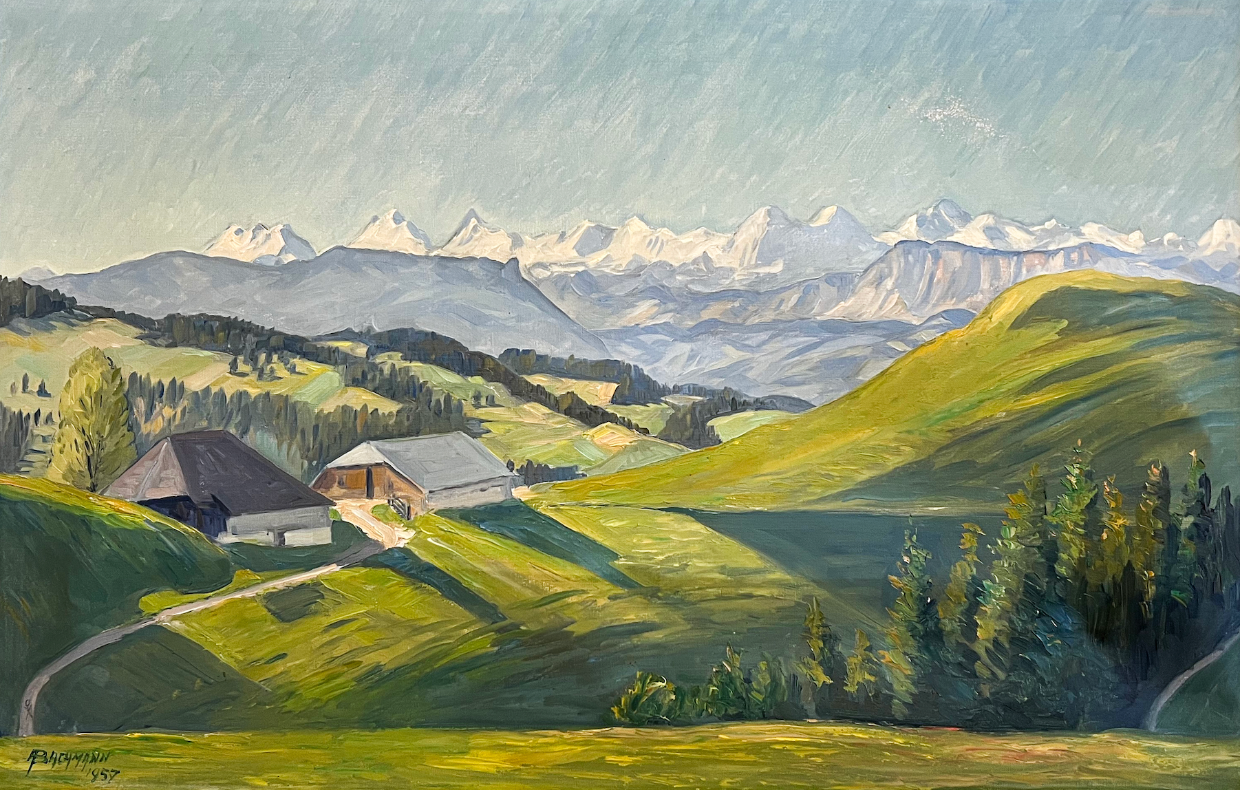 Bachmann Alfred, Landschaft 1957, 1068
