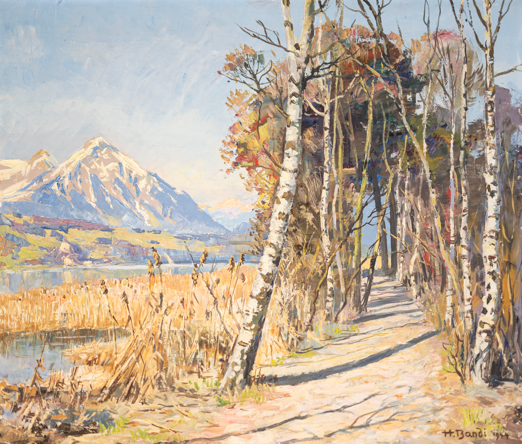 Bandi Hans, Uferweg mit Blick auf Niesen, 1197
