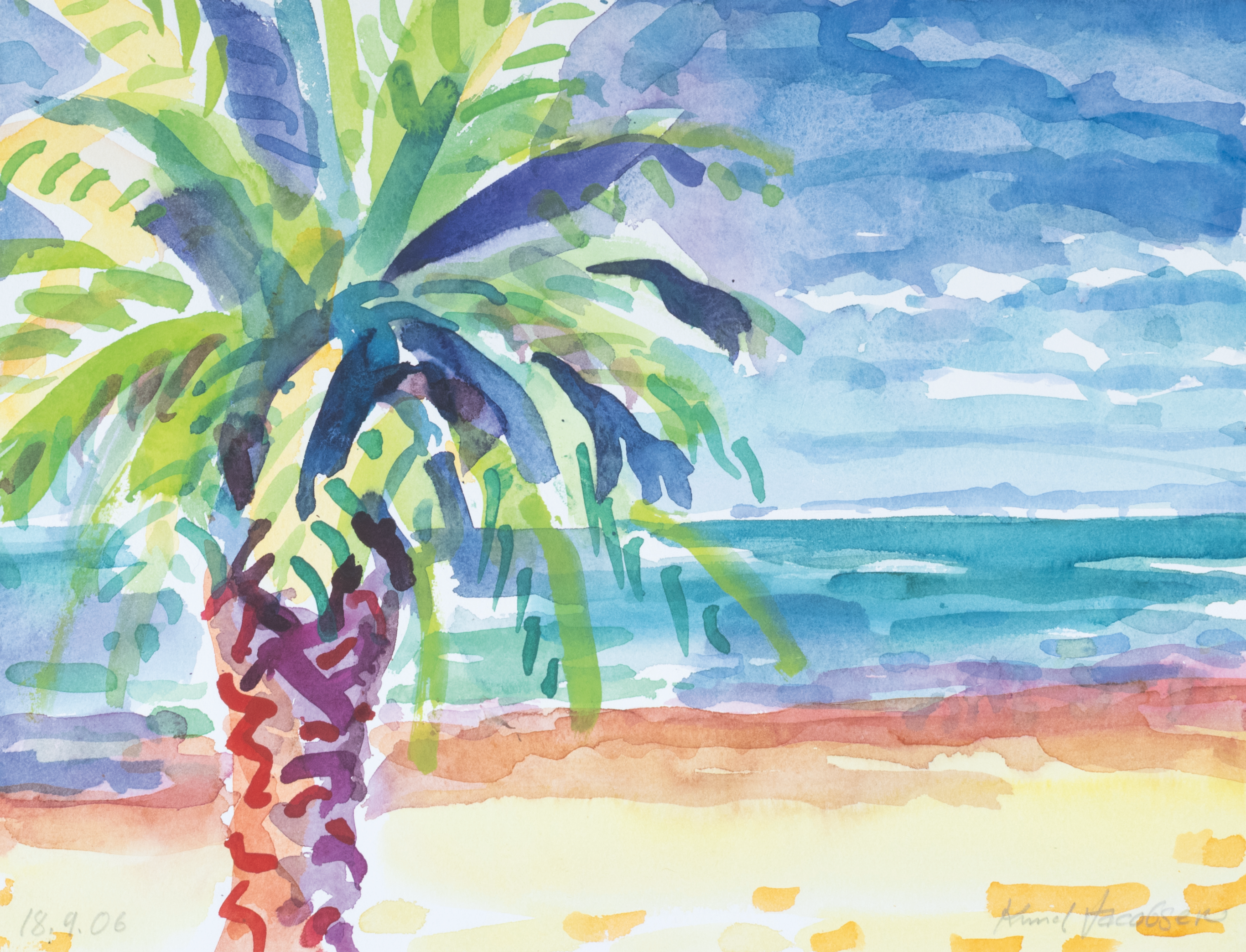 Knud Jacobsen  "Palme am Strand"