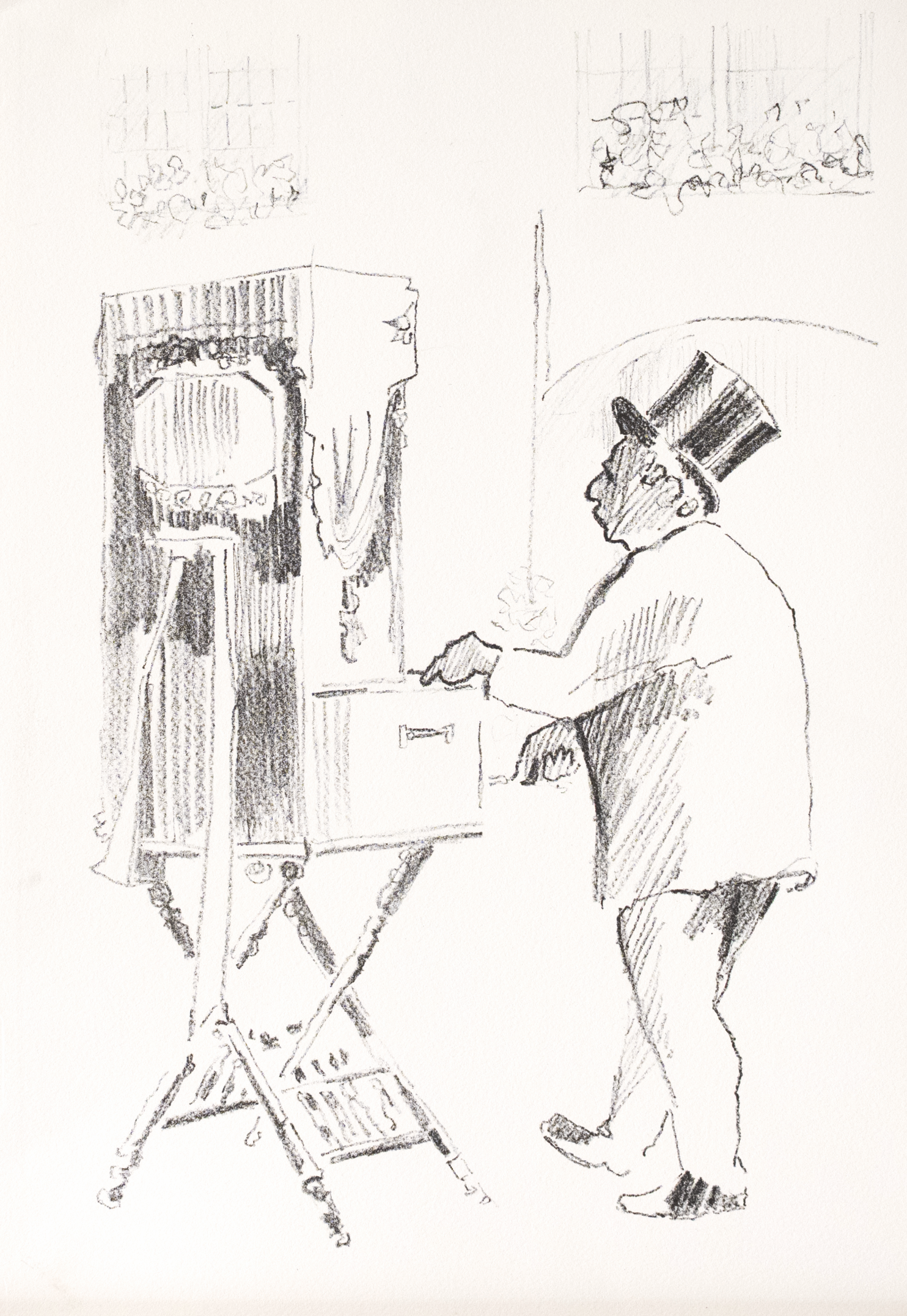 Knud Jacobsen  "Drehorgelmann mit Zylinder"