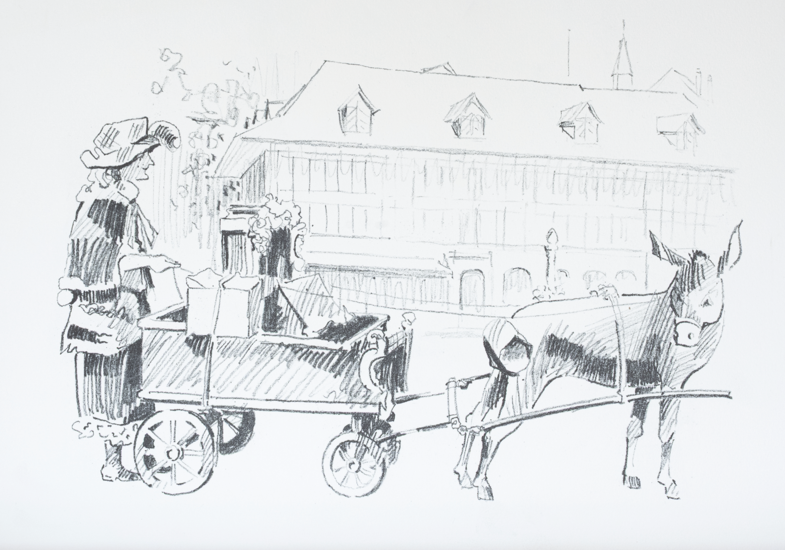 Knud Jacobsen  "Drehorgelspielerin mit Esel"