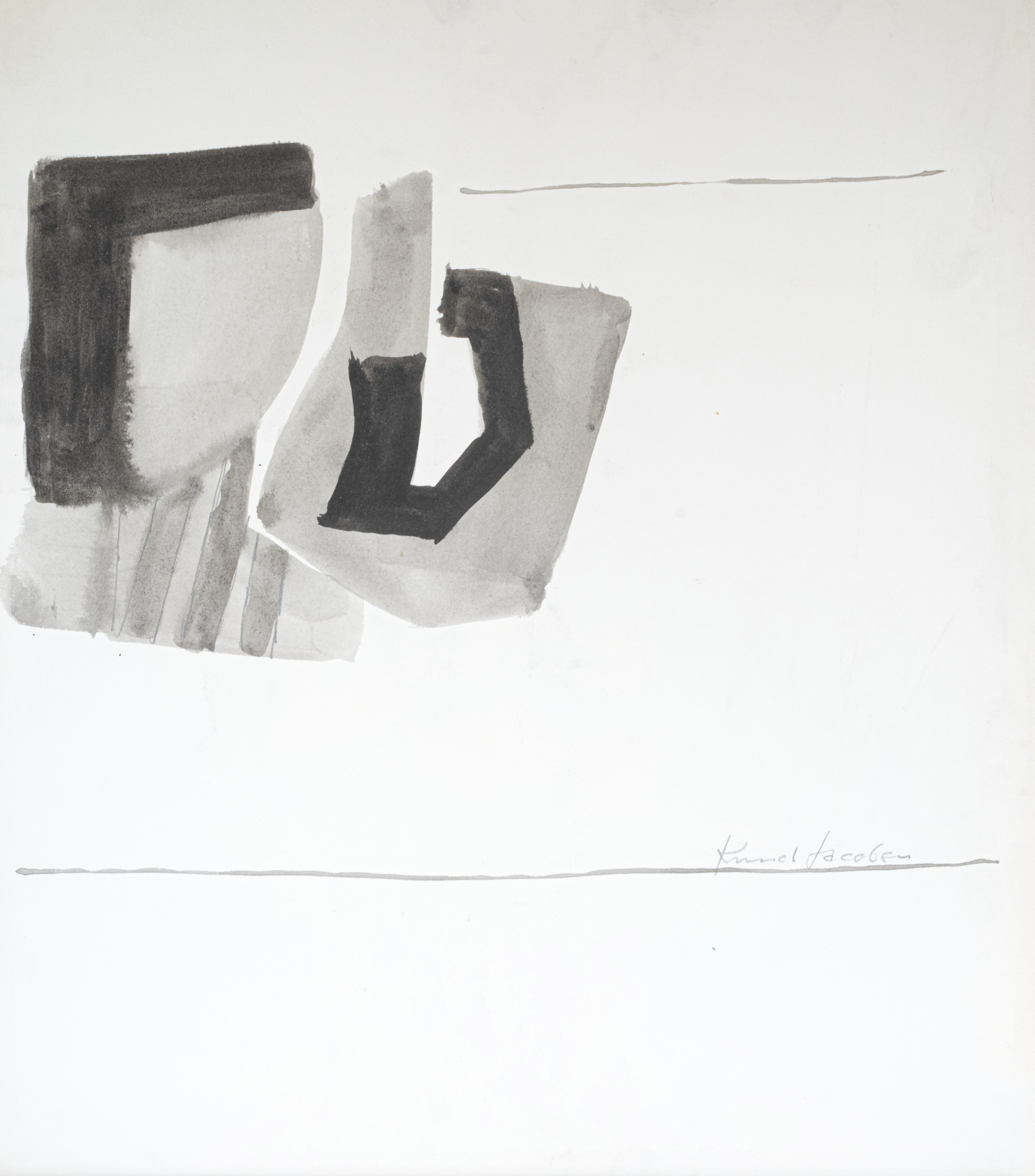 Knud Jacobsen  "Abstrakte Formen in schwarz und grau"