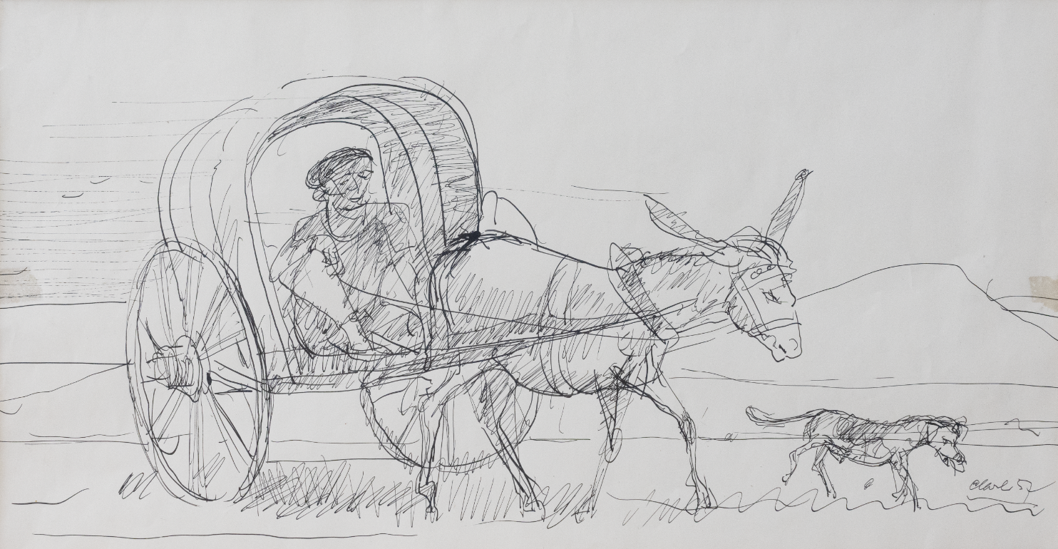 Clare Etienne, Esel mit Wagen, 1099