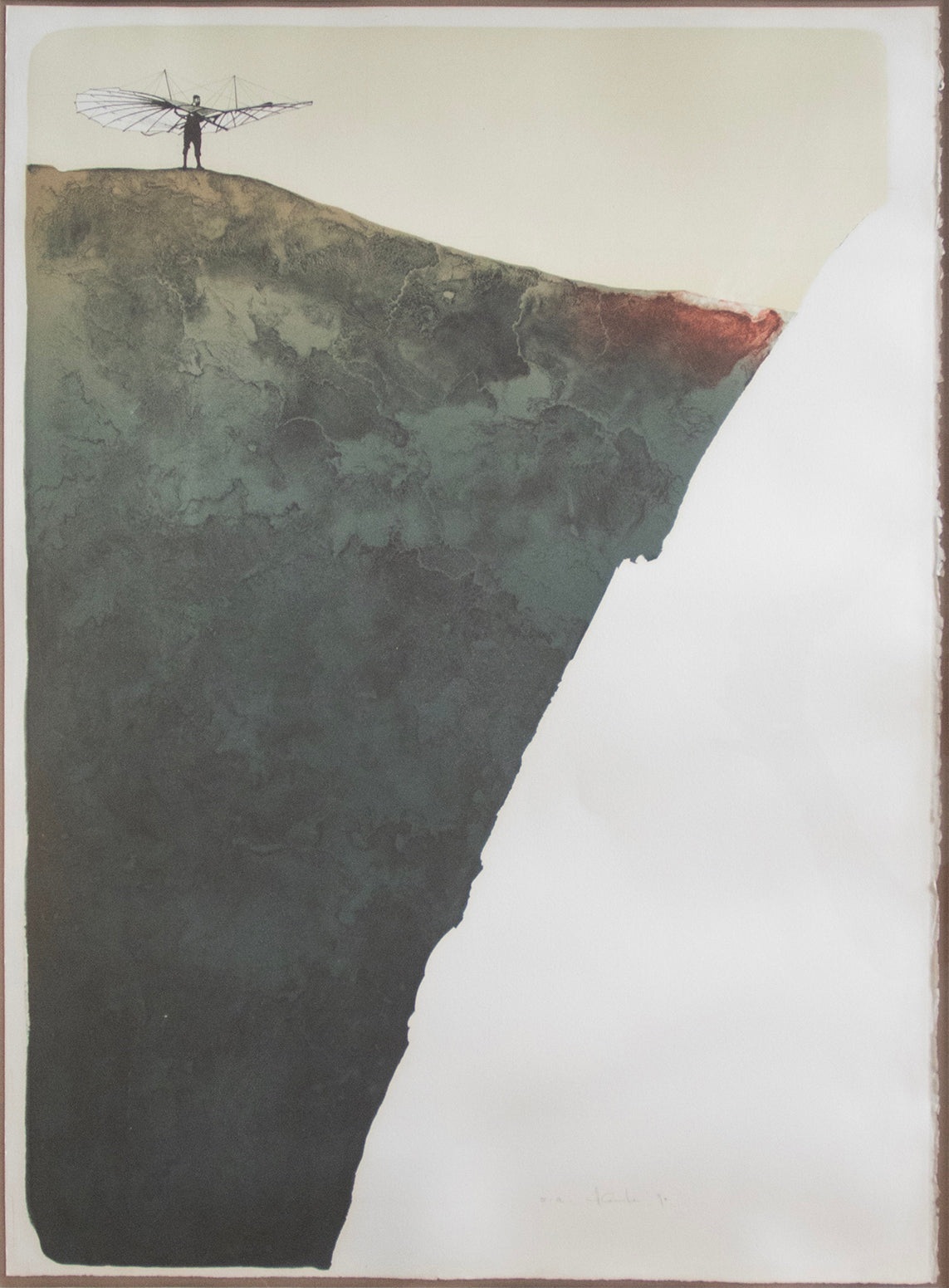 Hanke Ernst, Flugversuch auf Felsen 90, 1225
