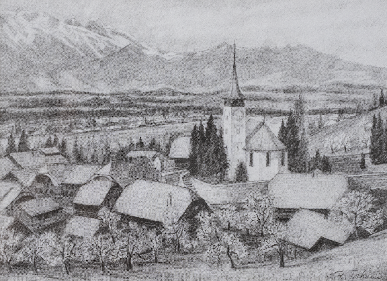 Fahrni Robert, Dorf Umgebung Thun, 1107