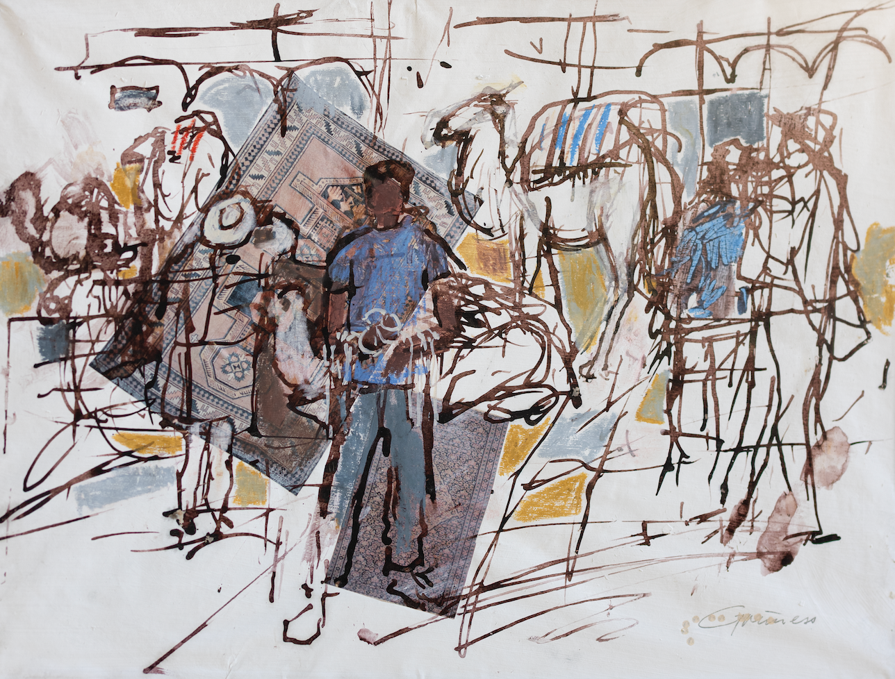 Grüness Willi, Auf dem Teppichmarkt, Tunesien, 1184, (bereits verkauft)