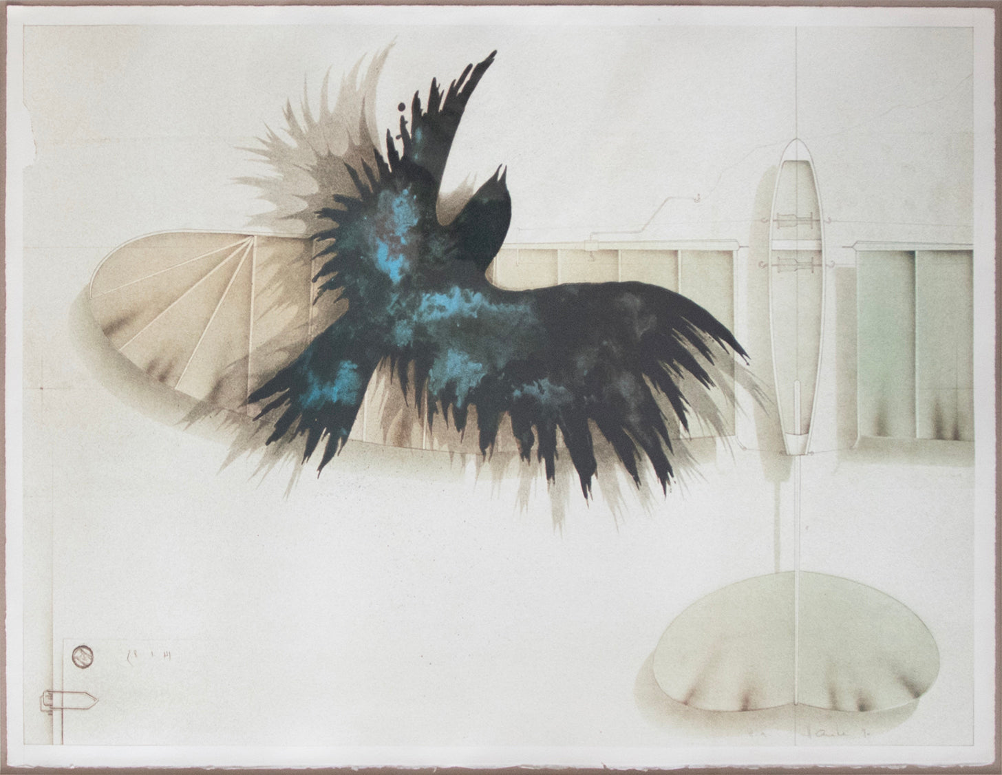 Hanke Ernst, Lampe mit Krähe 90, 1226