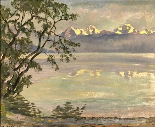 Bandi Hans, «Thunersee mit Dreigestirn», (bereits verkauft)